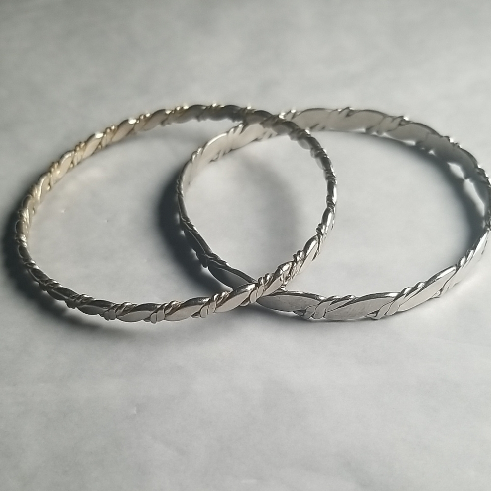 Silver-Toned Bangles